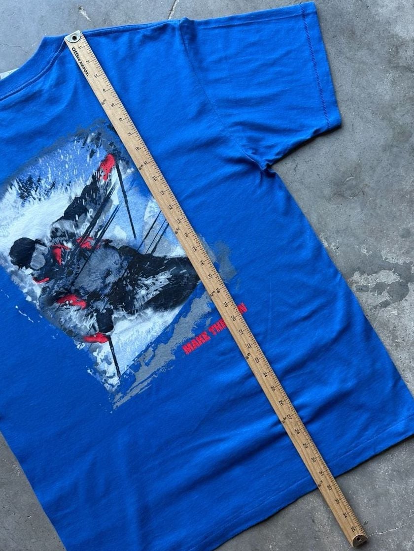 Vintage 90s Marlboro Adventure Team 'Make The Run' Skier Graphic T-Shirt XL 8