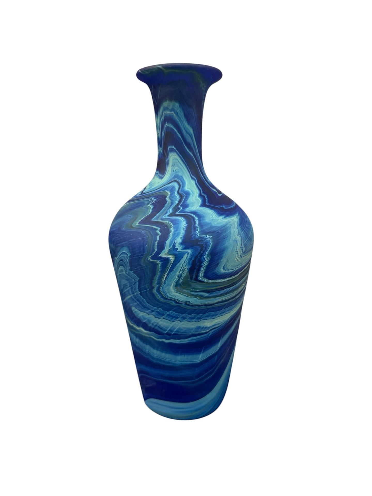 Hebron Carafe / Vase Blue – Recycled Glass & Hand-Blown 2