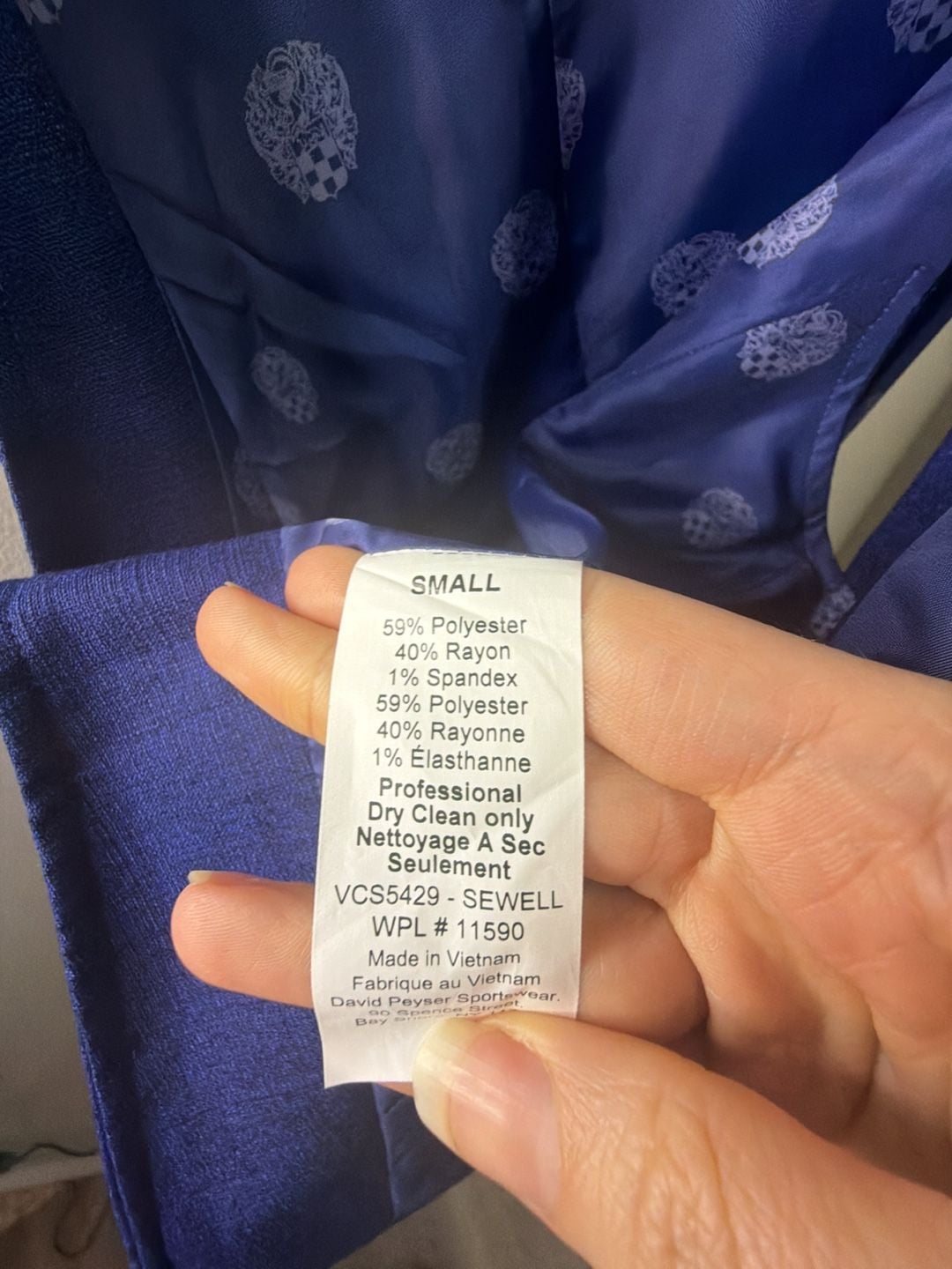 Vince Camuto Sewell Mens Small Blue Slim Fit Stretch Suit Vest Waistcoat 4