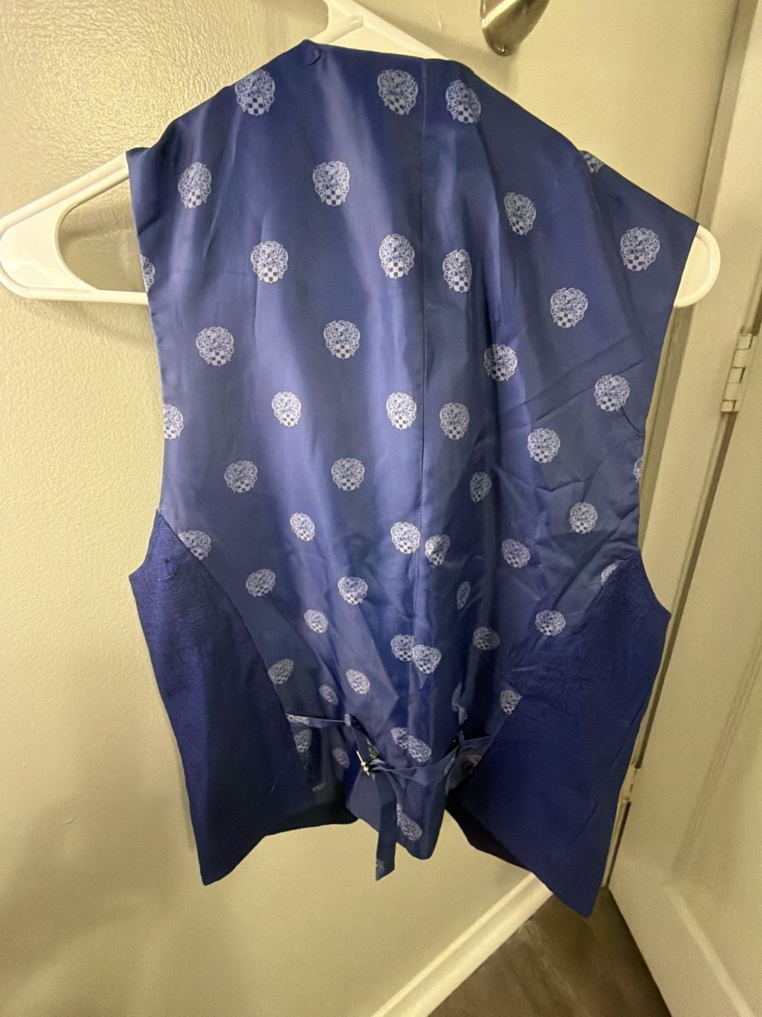 Vince Camuto Sewell Mens Small Blue Slim Fit Stretch Suit Vest Waistcoat 8