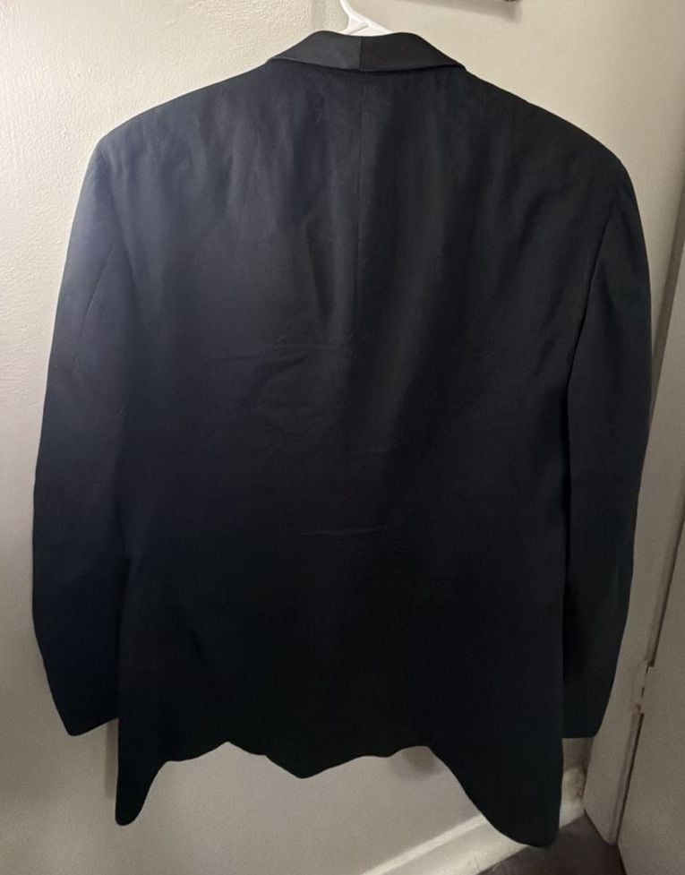 Bill Blass Vintage Mens 100% Wool Black Shawl Collar Tuxedo Jacket Formal 8