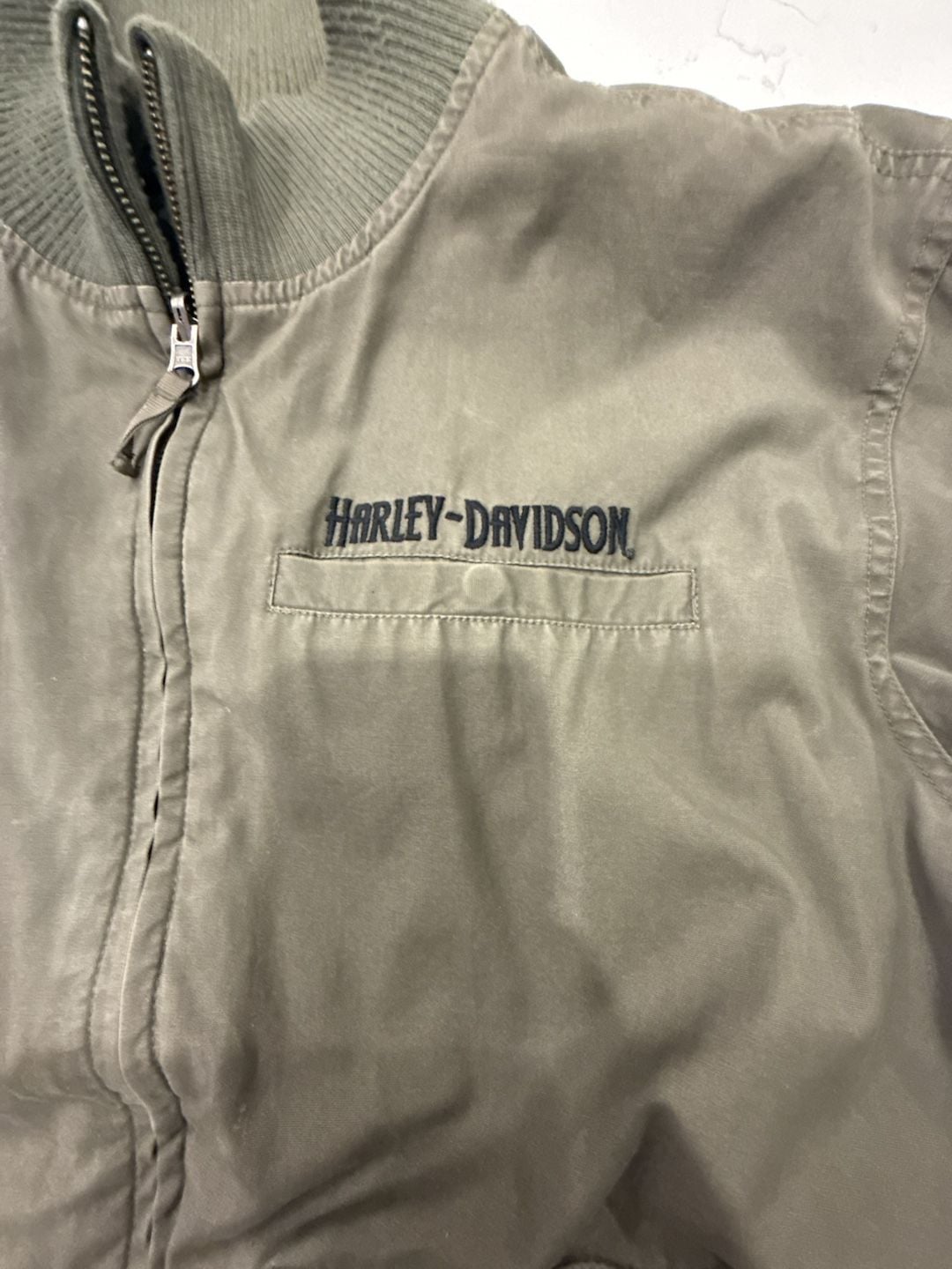 Harley-Davidson Men's XL Reversible Bomber Jacket, Green Utility Style 3