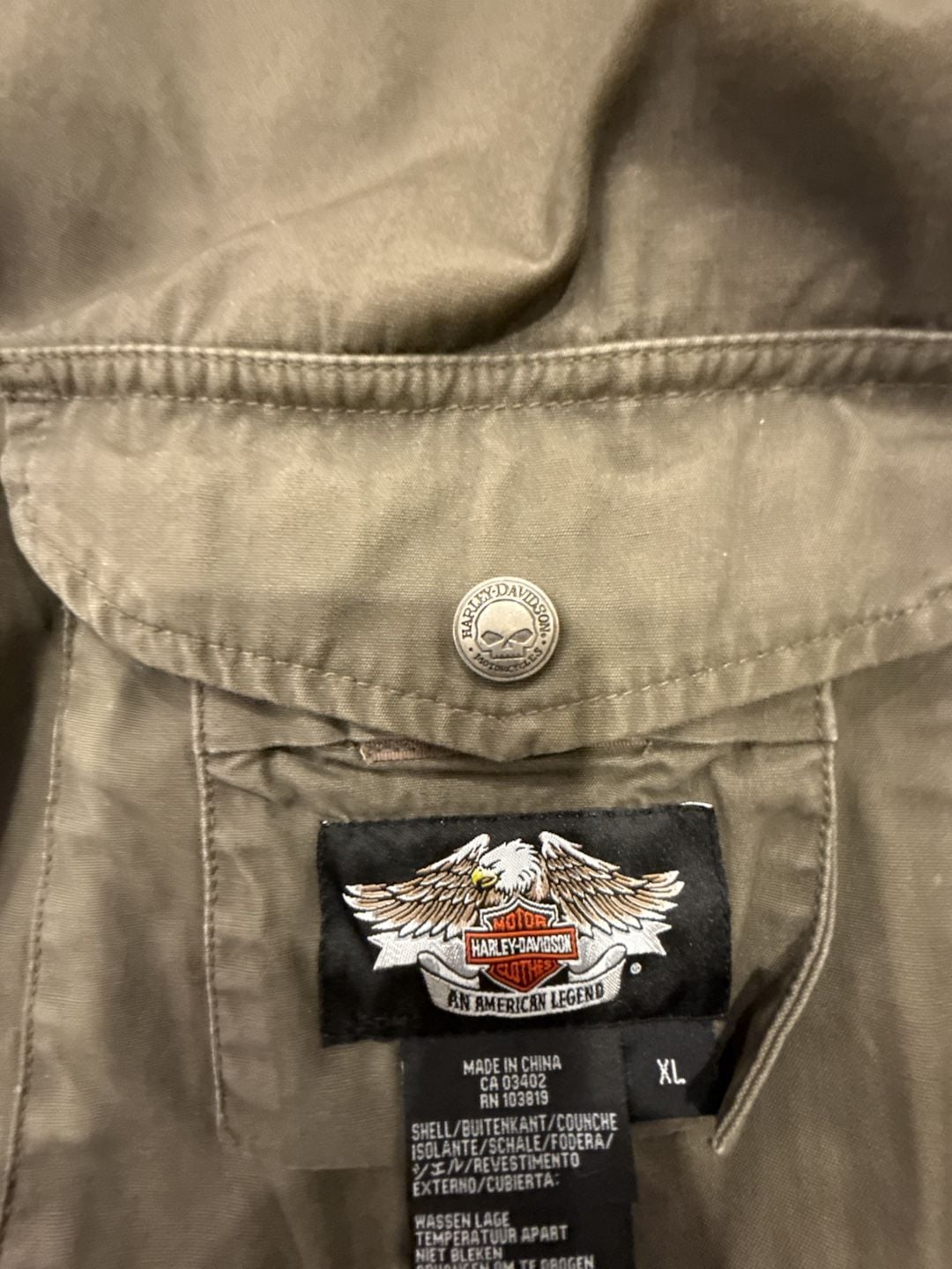 Harley-Davidson Men's XL Reversible Bomber Jacket, Green Utility Style 6