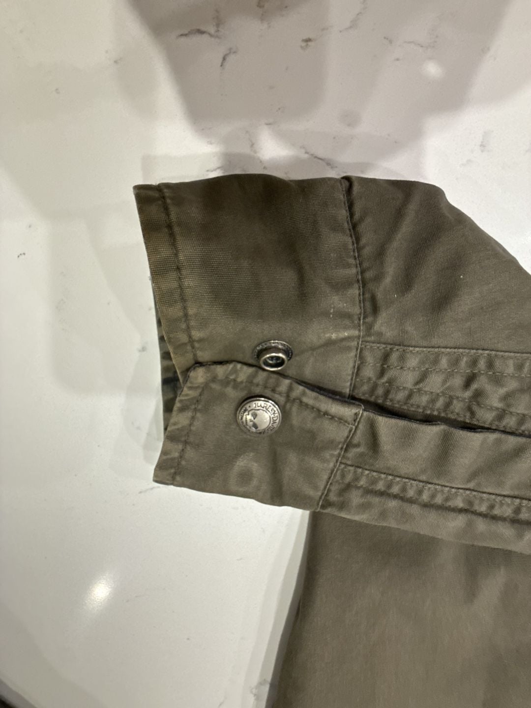 Harley-Davidson Men's XL Reversible Bomber Jacket, Green Utility Style 13