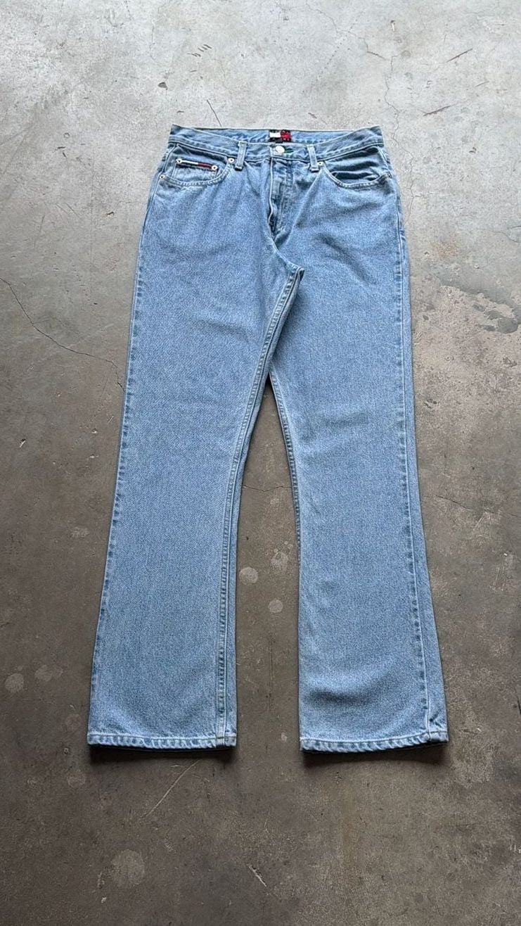 Vintage 90s Tommy Hilfiger Bootcut Light Wash Denim Jeans Waist Size 29 9