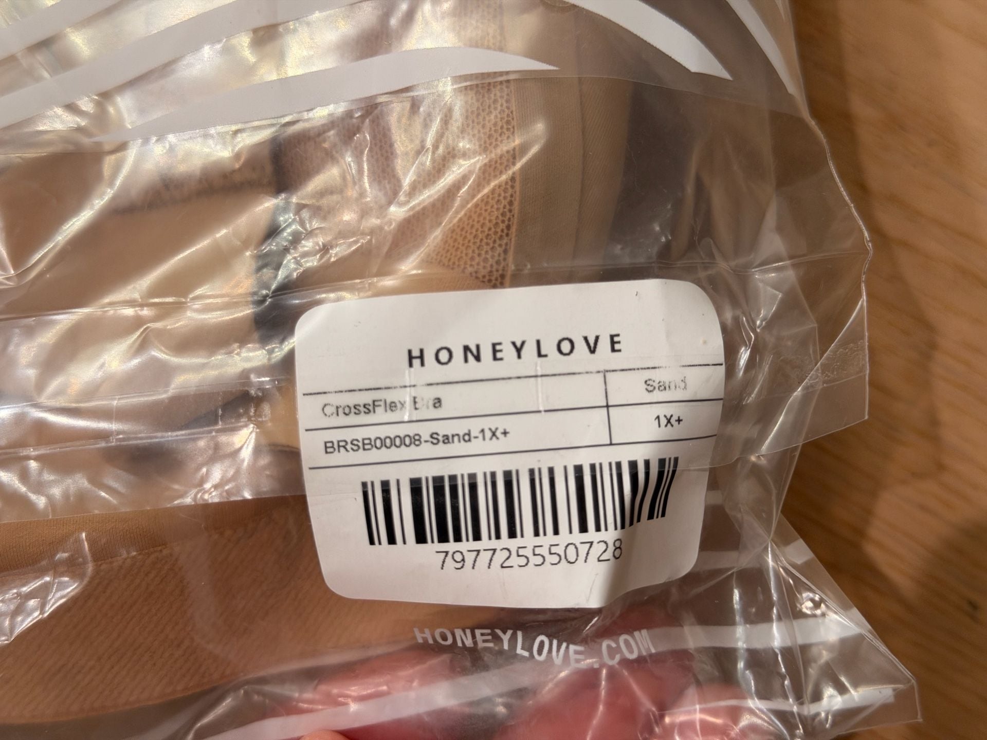 Honeylove CrossFlex Bra in Sand, Size 1X+ 3