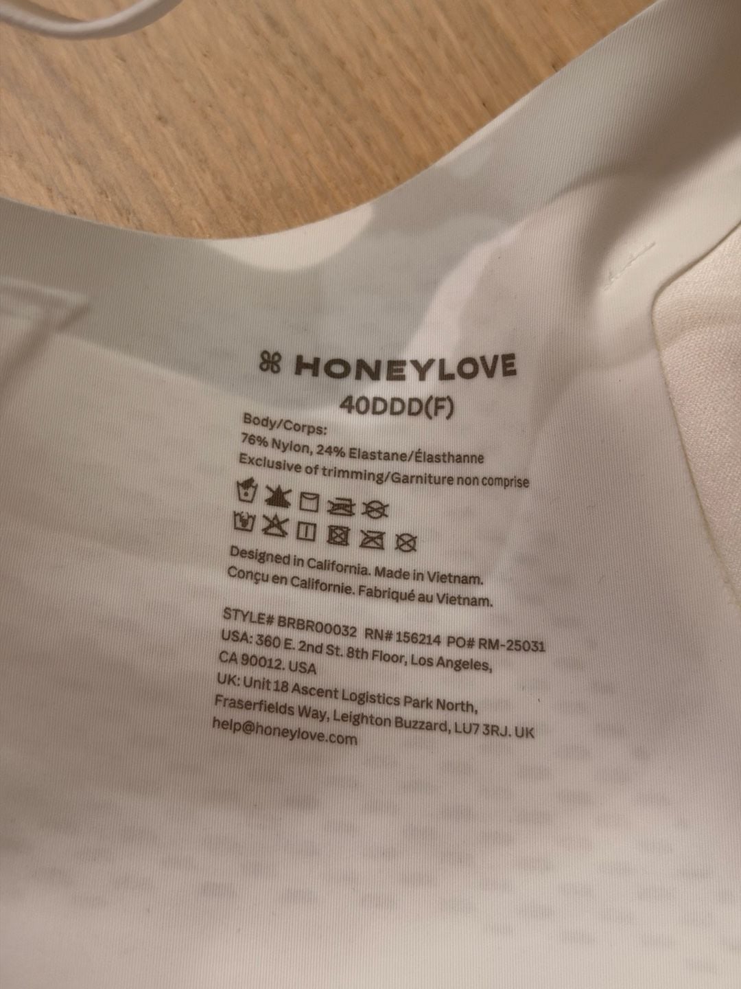Honeylove CloudEmbrace Wireless Bra, White, Size 40DDD(F) 3