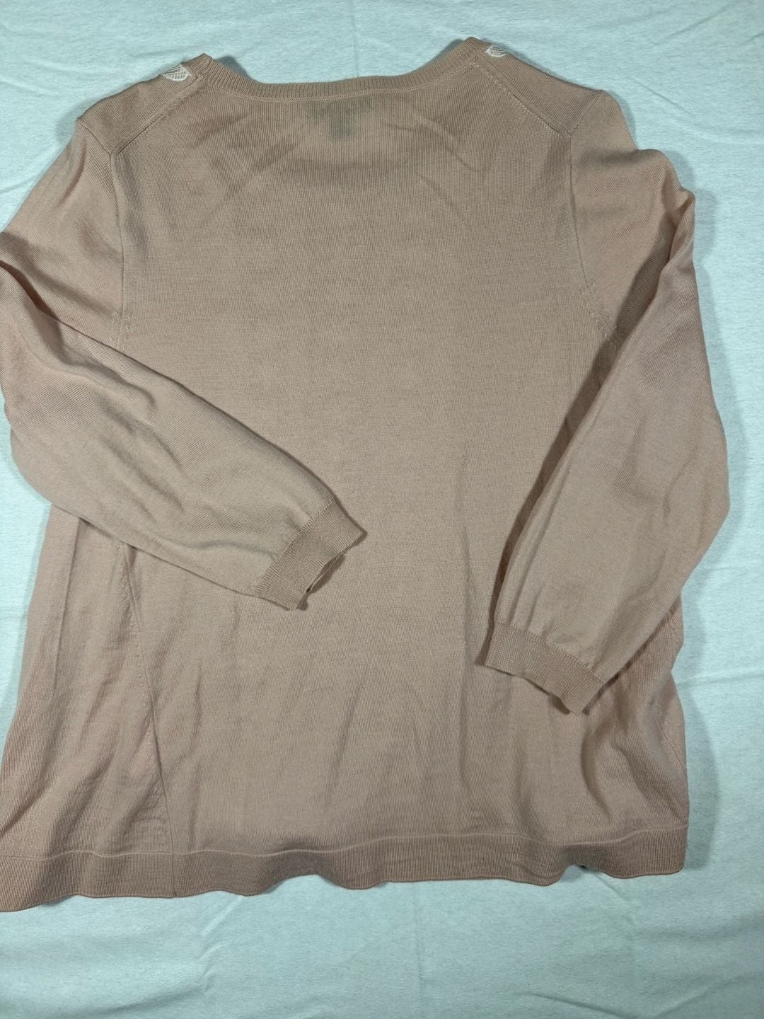 J. Crew Blush Pink Embroidered Merino Wool Long Sleeve Sweater 7