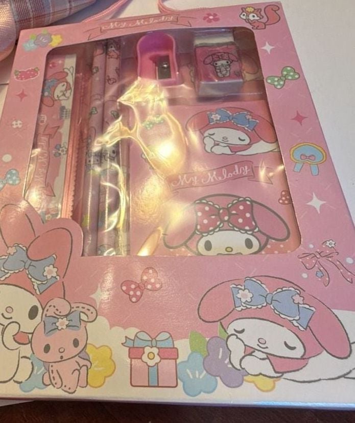 My Melody Pink Stationery Gift Box Set with School Supplies 1