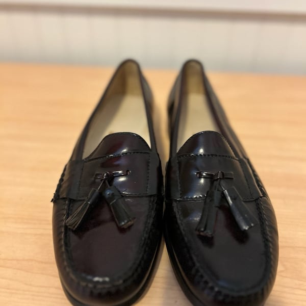 Cole Haan City Burgundy Leather Tassel Loafers