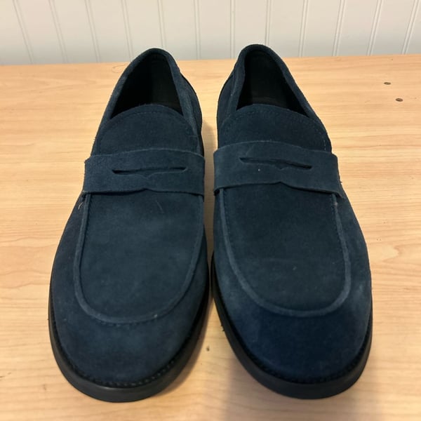 J.Crew Navy Suede Penny Loafers