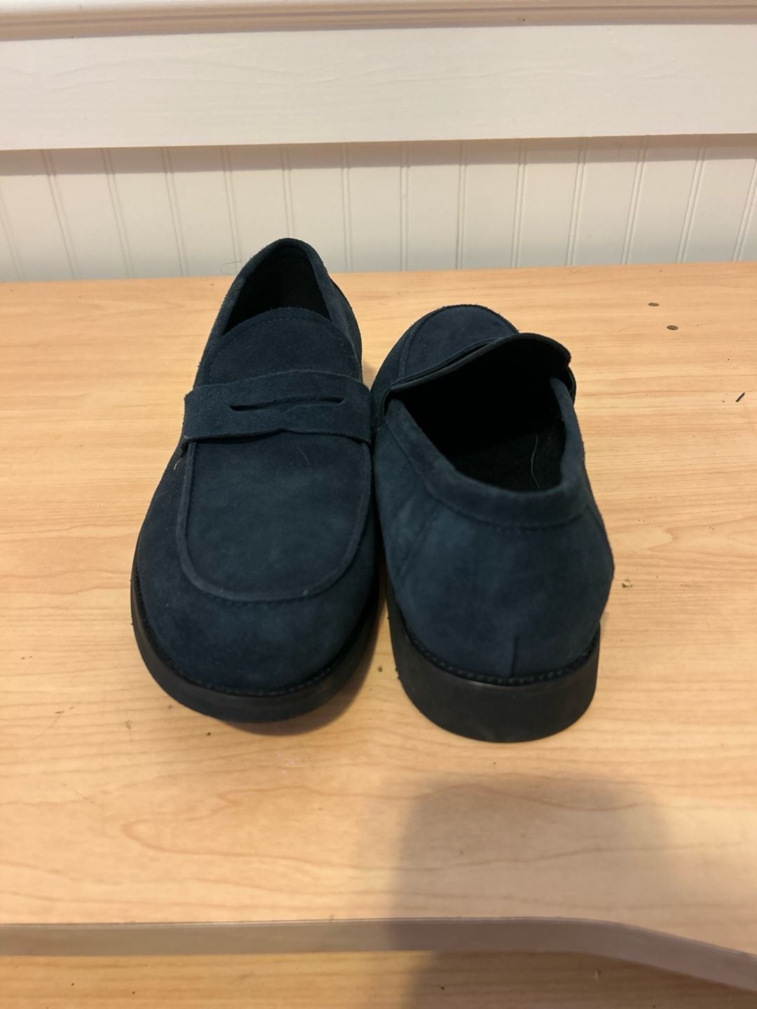 J.Crew Navy Suede Penny Loafers 6