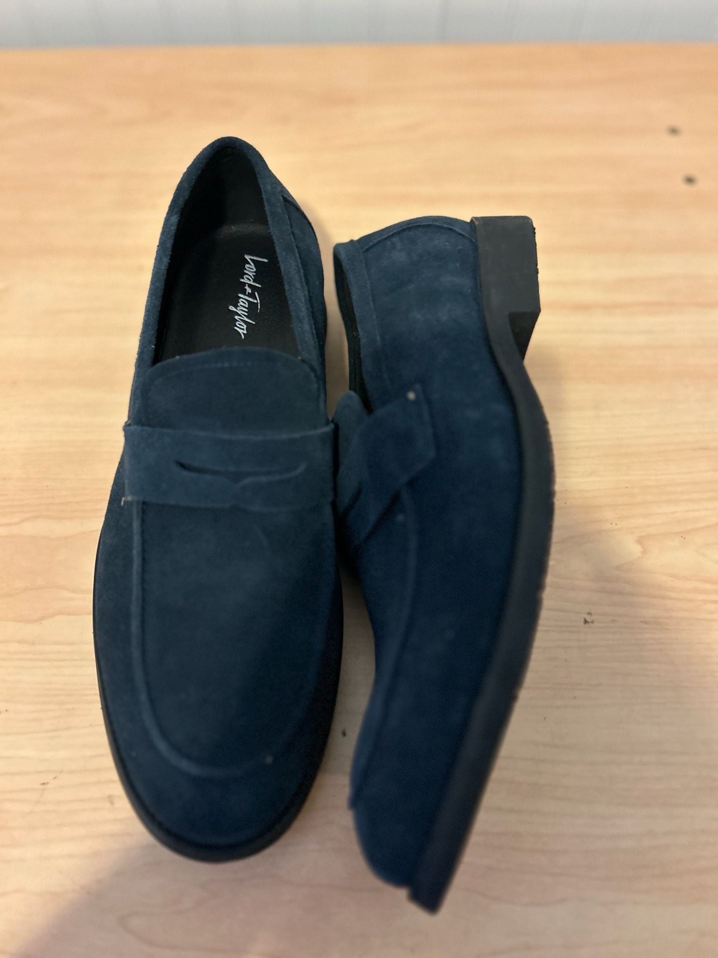 J.Crew Navy Suede Penny Loafers 7