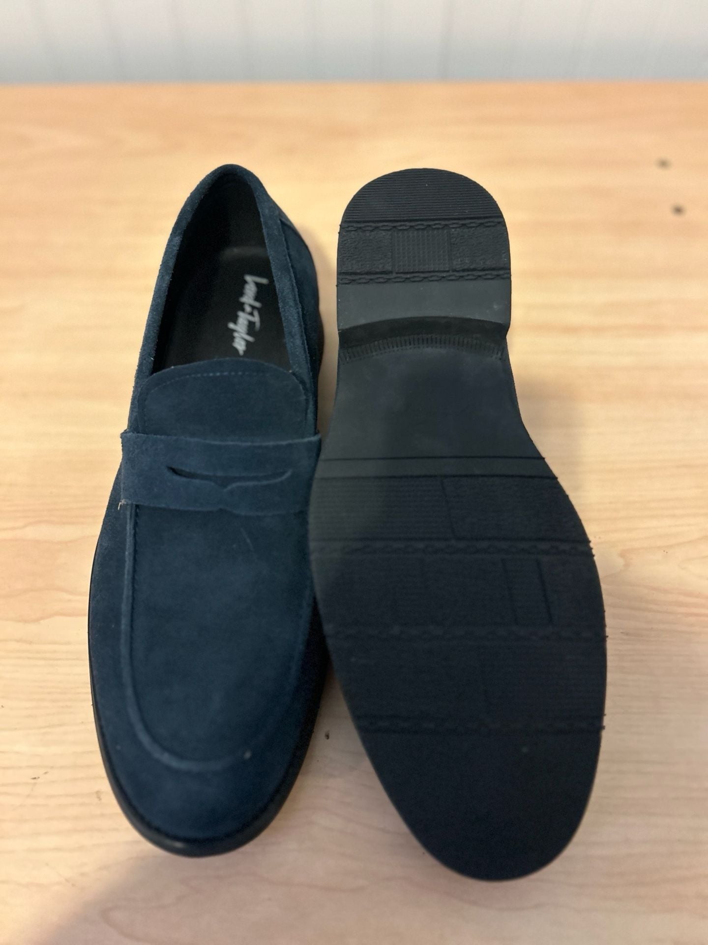 J.Crew Navy Suede Penny Loafers 8