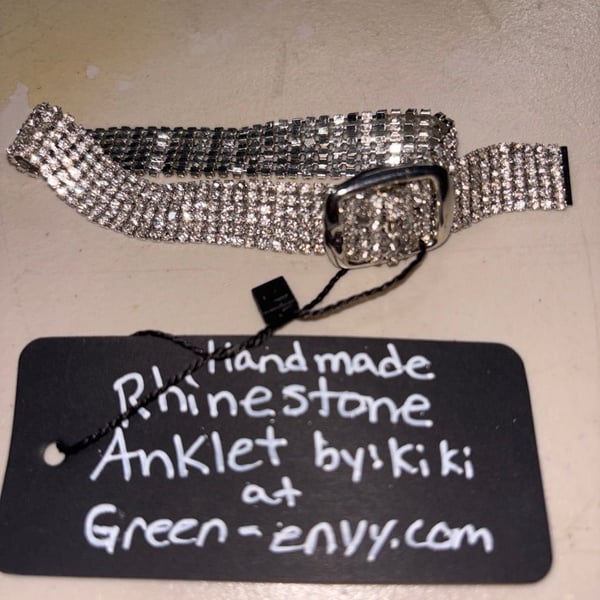 Handmade Rhinestone Anklet by Green-Envy