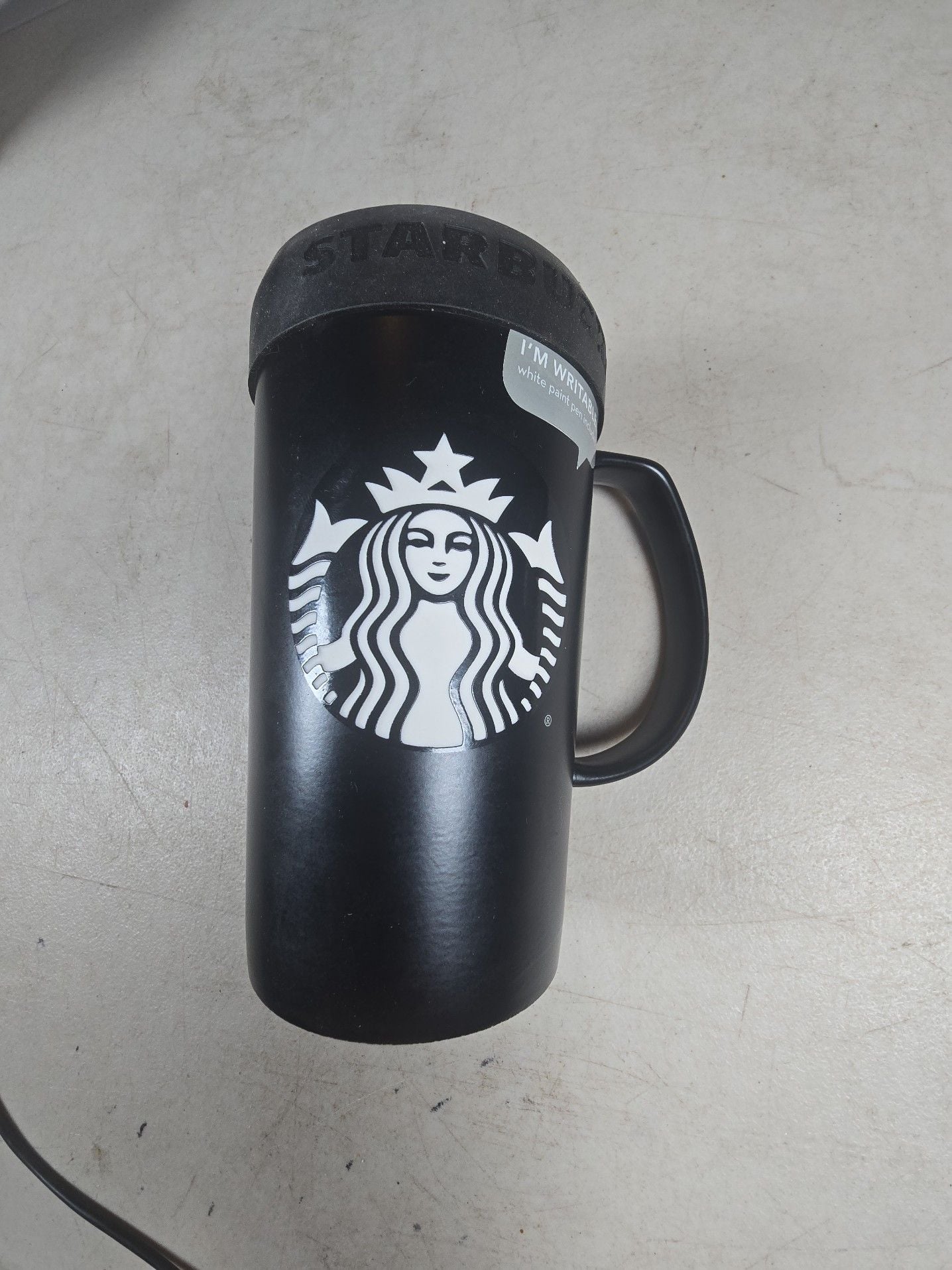 Starbucks 16 oz Ceramic Travel Mug with Siren Logo and Writable Surface 1