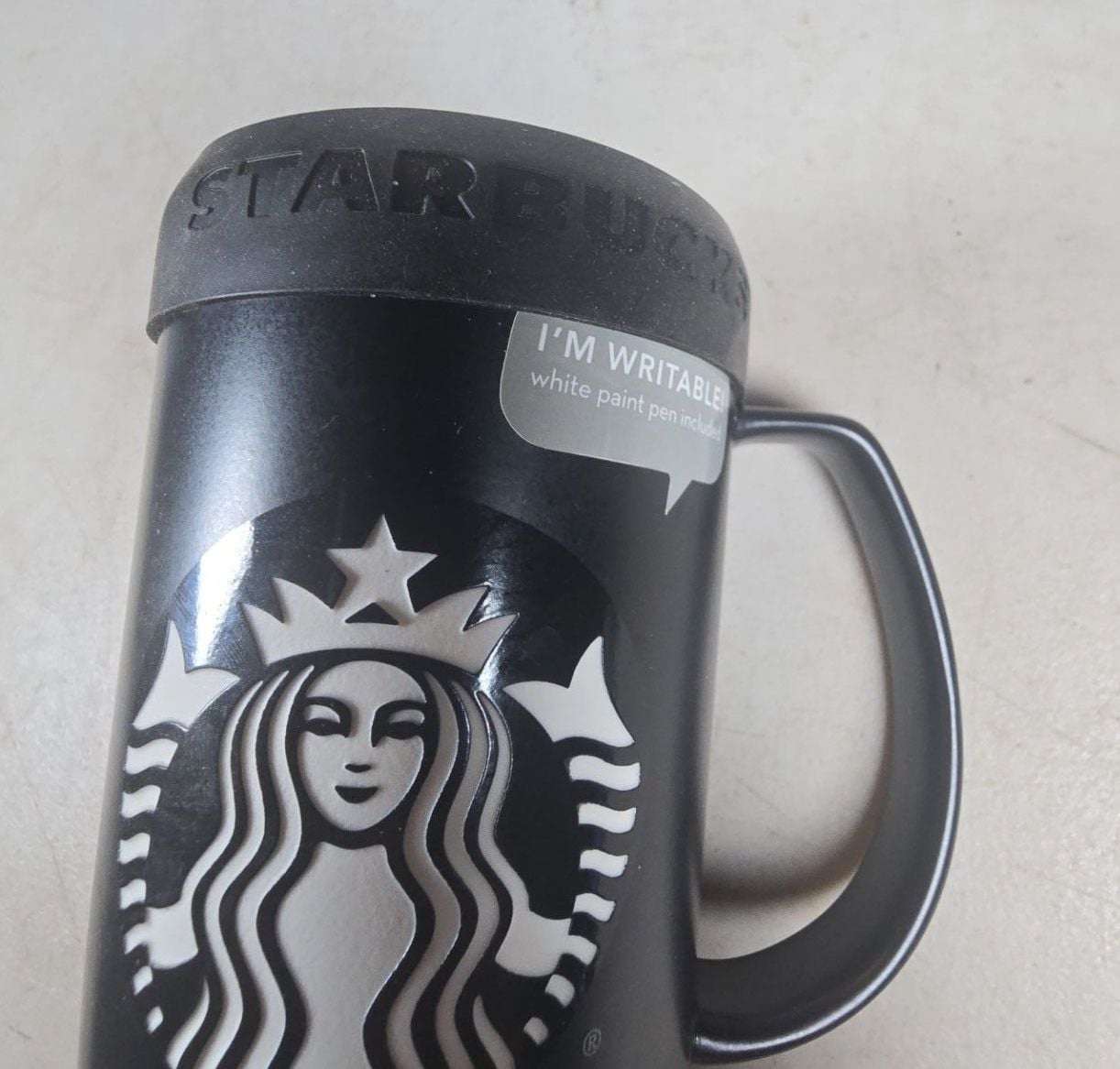 Starbucks 16 oz Ceramic Travel Mug with Siren Logo and Writable Surface 2