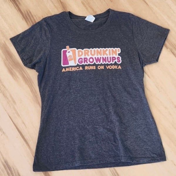 Drunkin Grownups America Runs On Vodka Graphic T-Shirt