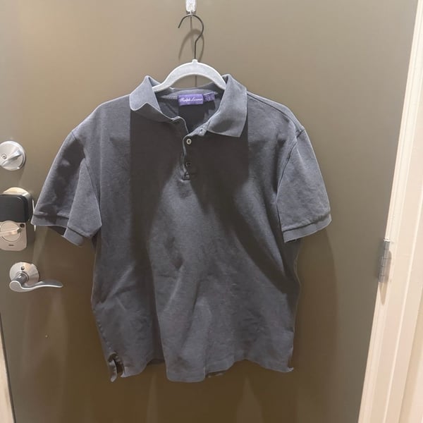 Ralph Lauren Purple Label Men's Dark Gray Cotton Pique Polo Shirt Size L