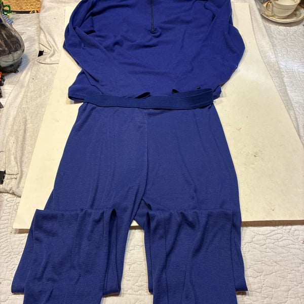 Vintage Patagonia Stretch Capilene Quarter-Zip Baselayer Top and Matching Pant Set