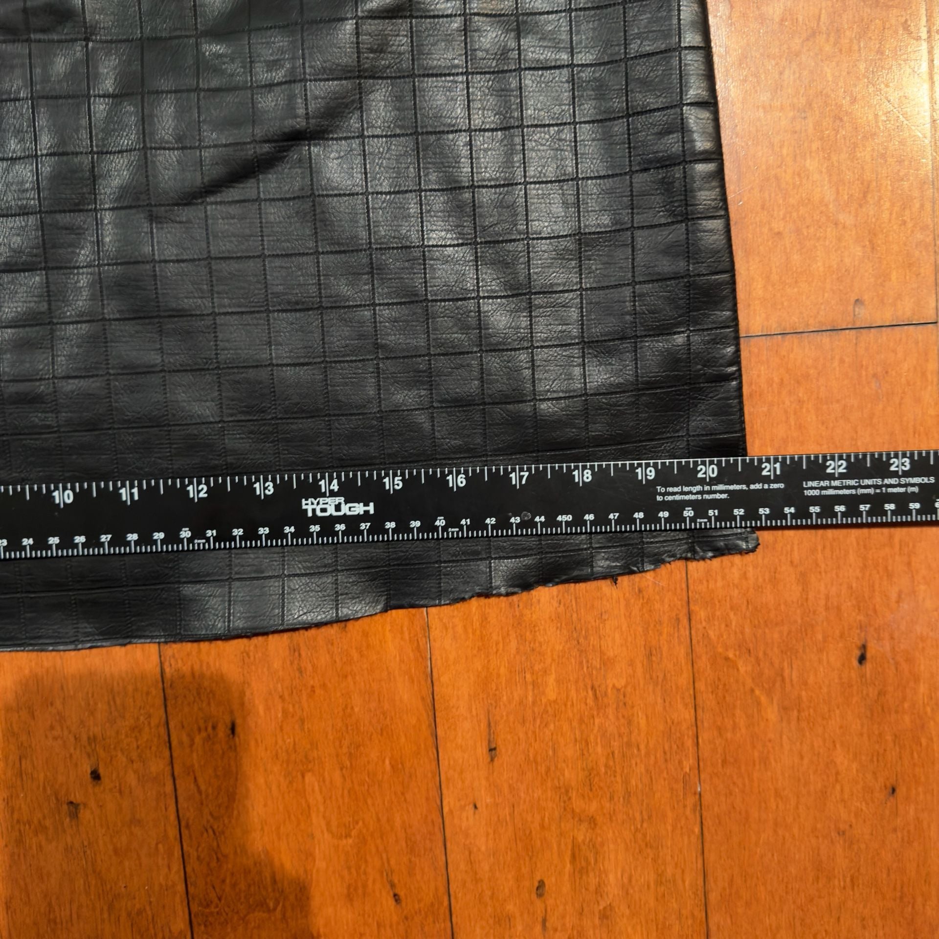 Zara Basic sleeveless black grid embossed faux leather dress w/ stud detailing 4