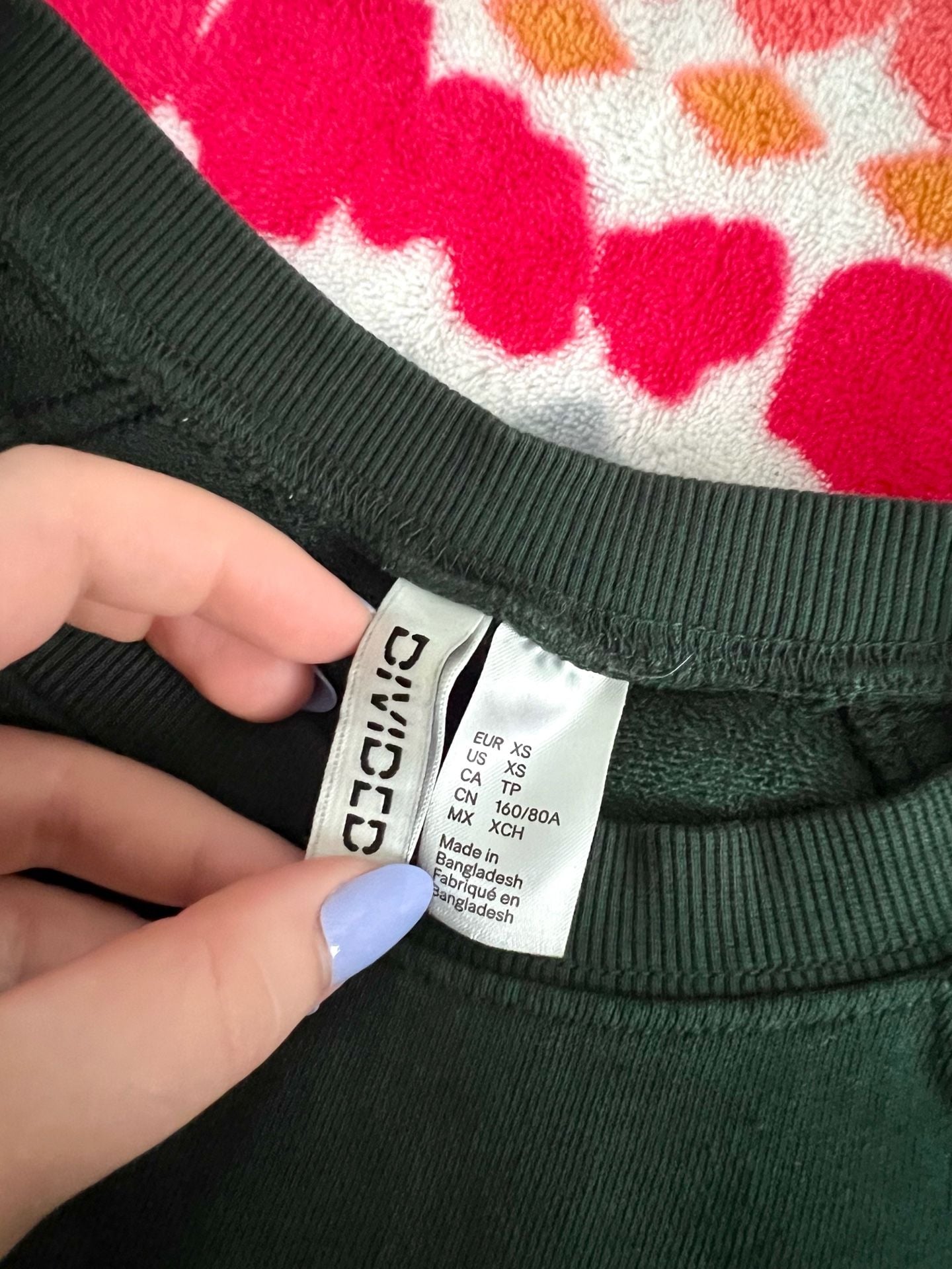 H&M Divided Basic Green Dragonfly Graphic Floral Patch Sweatshirt 9