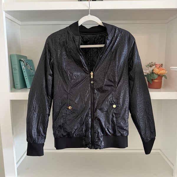 Michael Kors Reversible Quilted and Cheetah Print Bomber Jacket