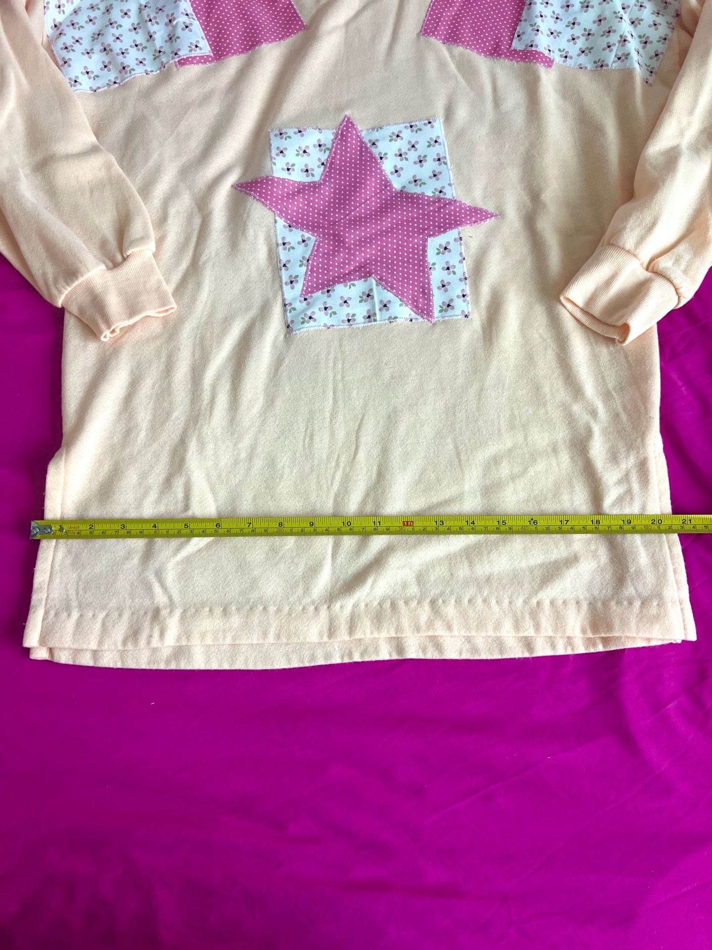 Handmade Oversized Long Sleeve Patchwork Star Tunic Top 6