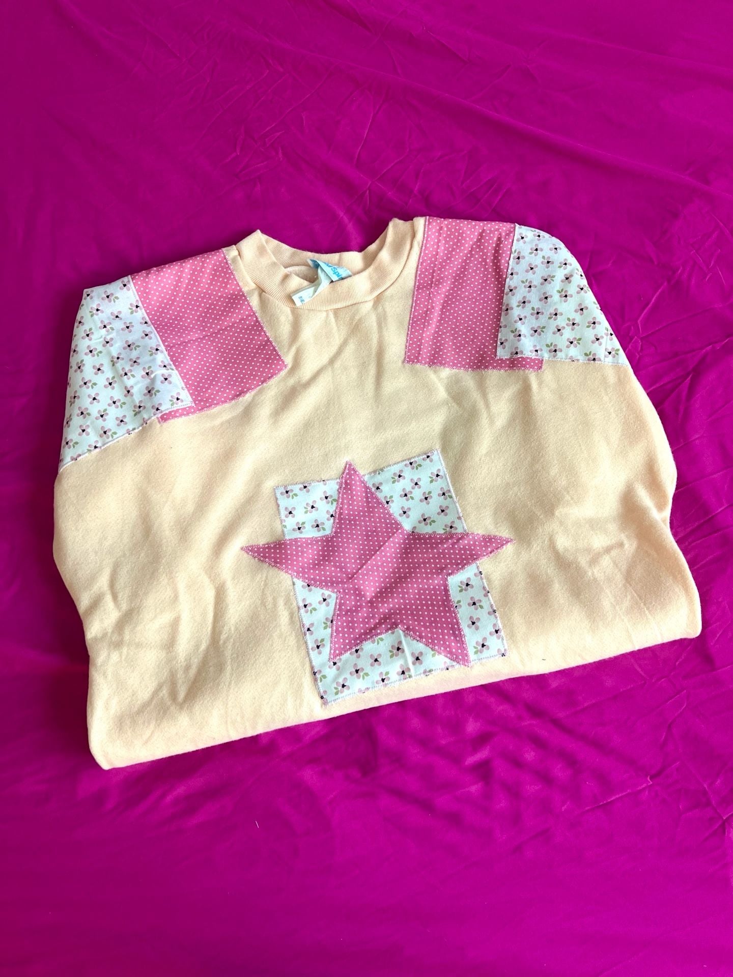 Handmade Oversized Long Sleeve Patchwork Star Tunic Top 12