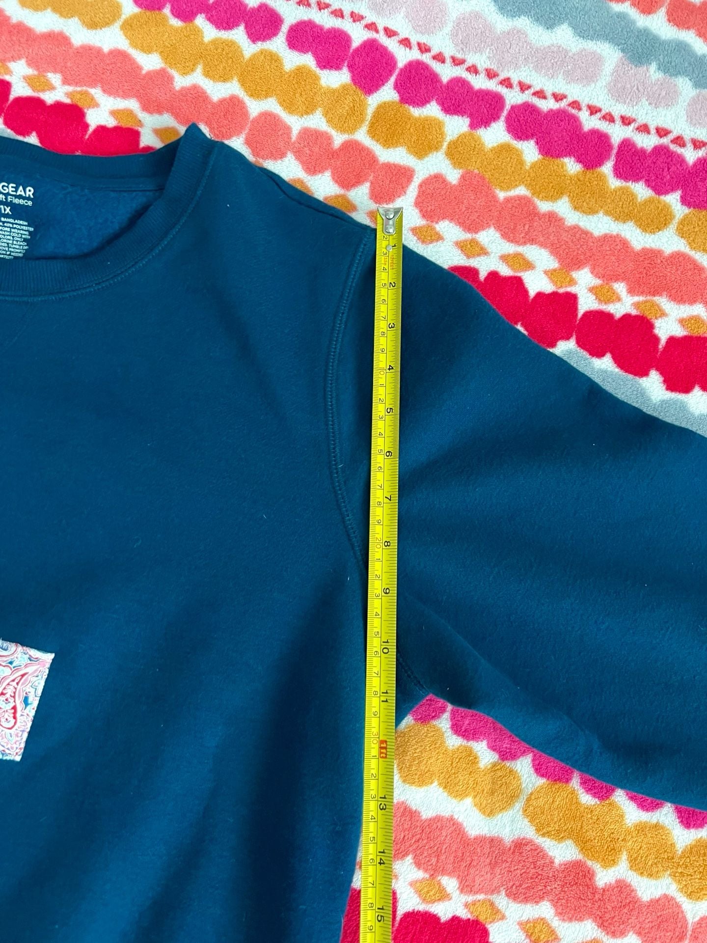 Handmade Tek Gear Ultrasoft Fleece Cross Paisley Patchwork Sweatshirt 8