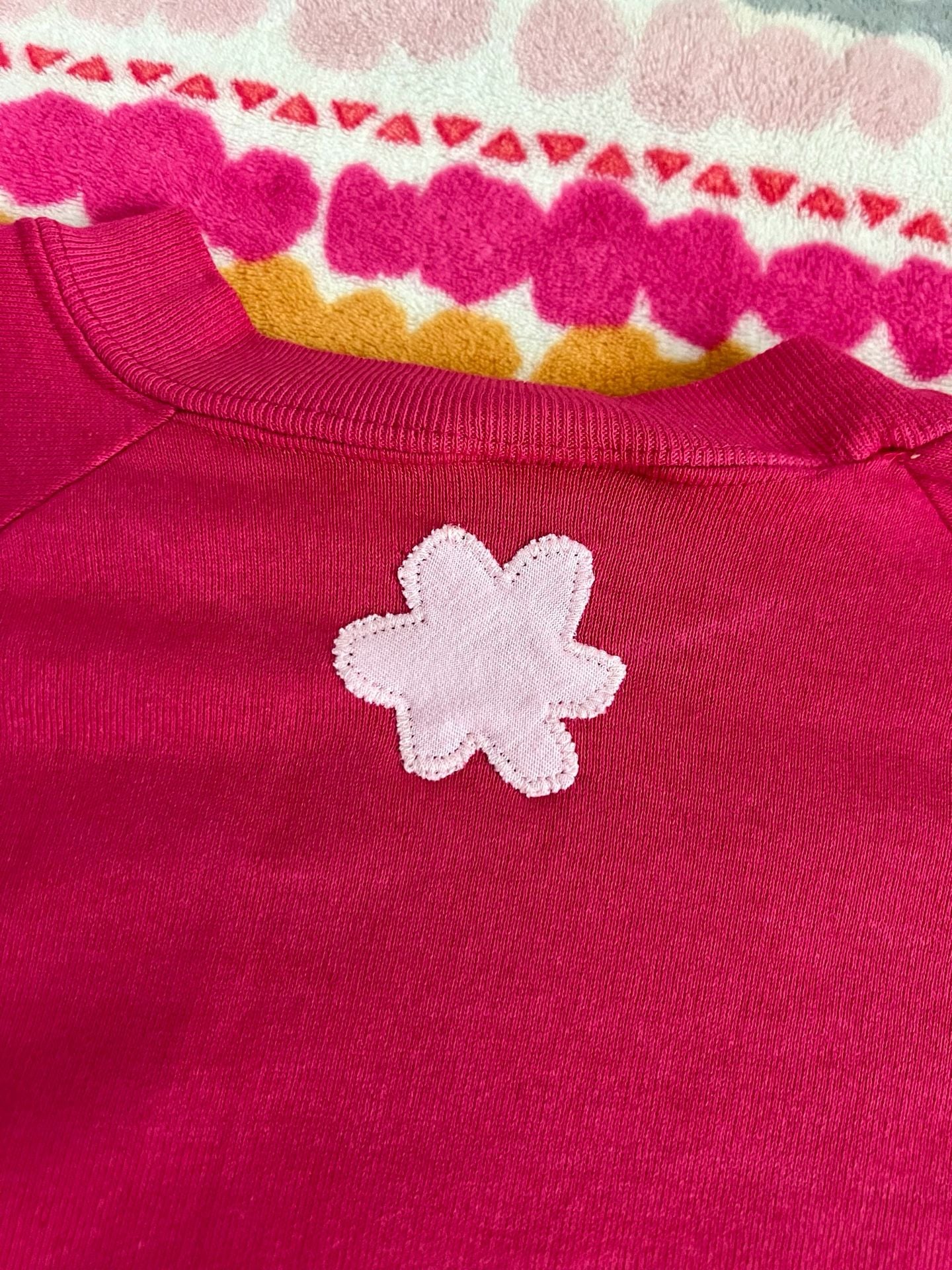 Handmade Sunbelt Sportswear Hot Pink Floral Graphic Sweatshirt XL 11