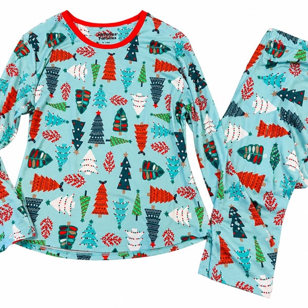 Jammies For Your Families Men's Christmas Tree Print Pajama Set 