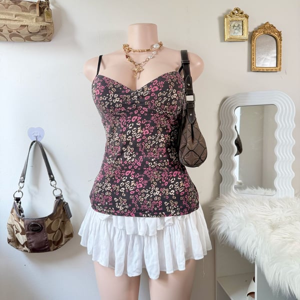 Lei Y2K Leopard Print Cami Tank Top