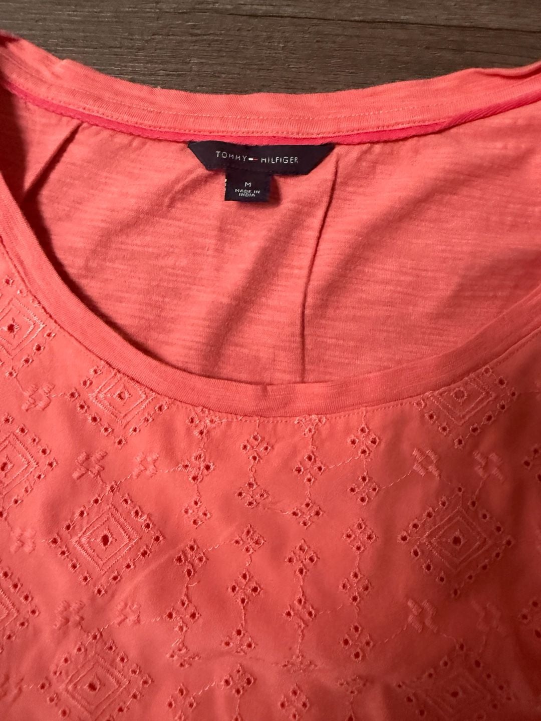 Tommy Hilfiger Women's Sleeveless Eyelet Detail Coral Tank Top 5