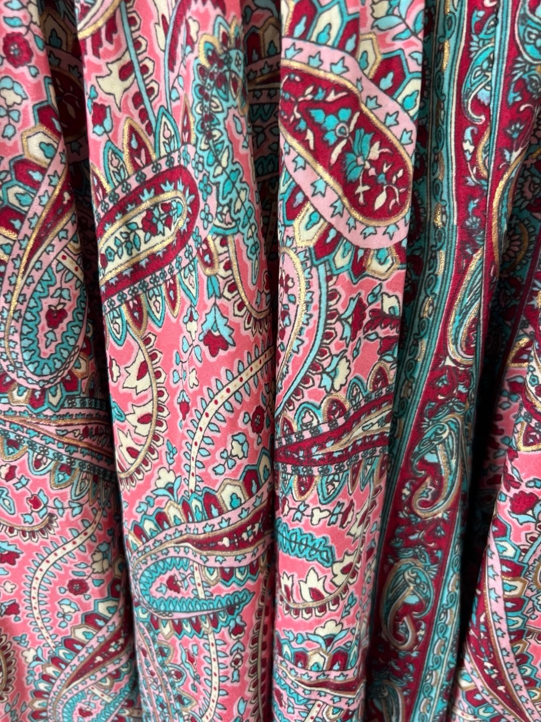 Bohemian Paisley Print Smocked Waist Split Leg Palazzo Pants 3