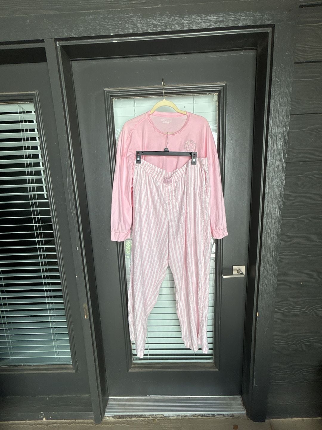 Victoria's Secret Pink Striped Long Sleeve and Pant Pajama Set with Signature Logo 1