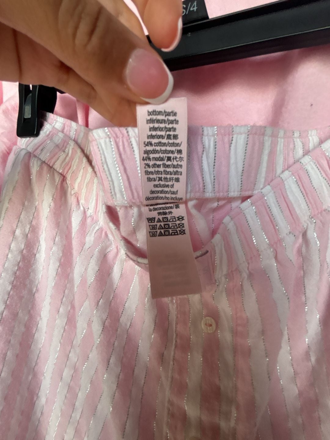 Victoria's Secret Pink Striped Long Sleeve and Pant Pajama Set with Signature Logo 4