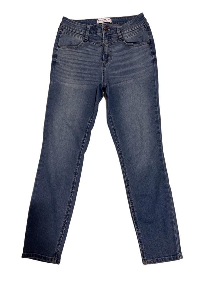Marc New York Jeans Women's Blue Denim Mid-Rise Slim Fit Jeans Size 6 8