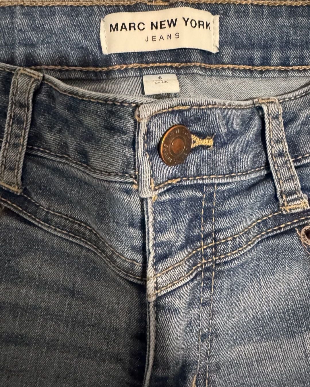 Marc New York Jeans Women's Blue Denim Mid-Rise Slim Fit Jeans Size 6 6