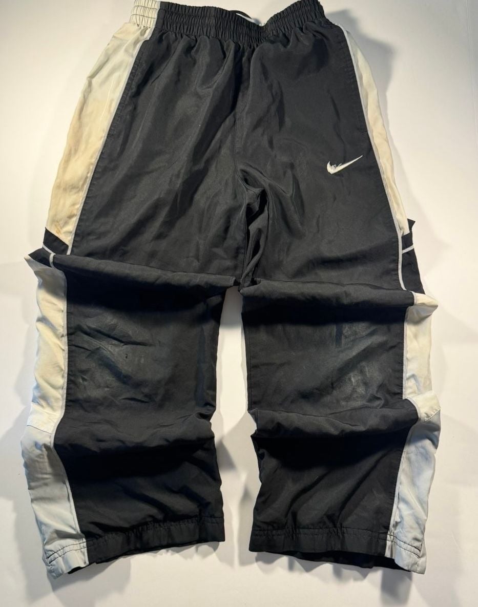 Nike Vintage Two-Tone Lined Athletic Track Pants Black/Grey 2