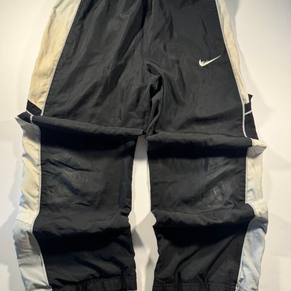 Nike Vintage Two-Tone Lined Athletic Track Pants Black/Grey