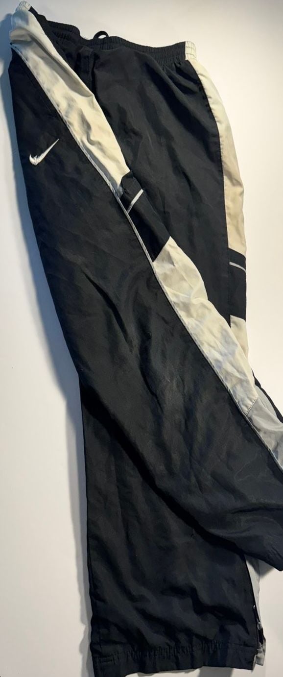 Nike Vintage Two-Tone Lined Athletic Track Pants Black/Grey 8