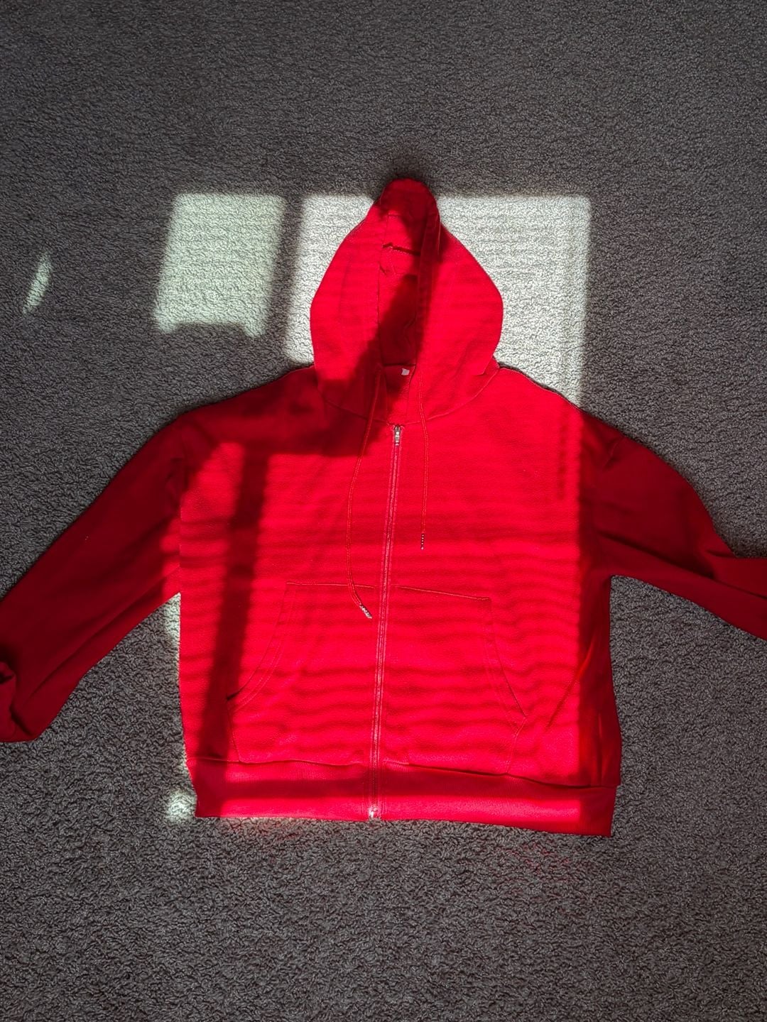 Red Full Zip Up Hoodie Sweatshirt 2