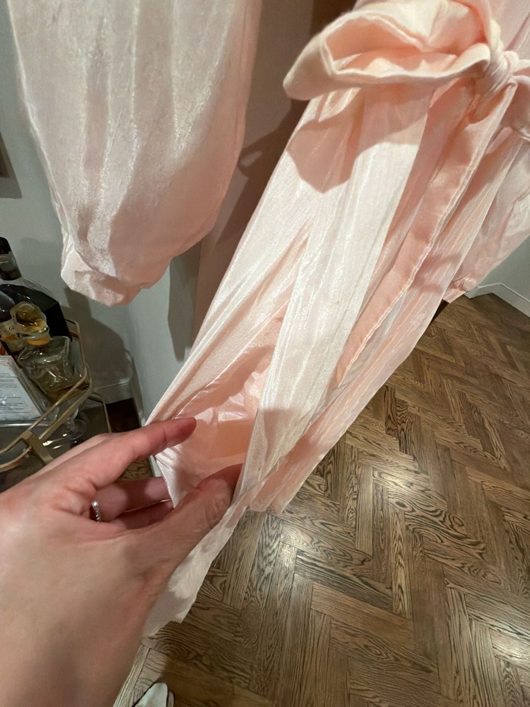 Vintage Miss Dior Sz S Blush Pink Nylon Full-Length robe and nightgown peignoir set 2 13