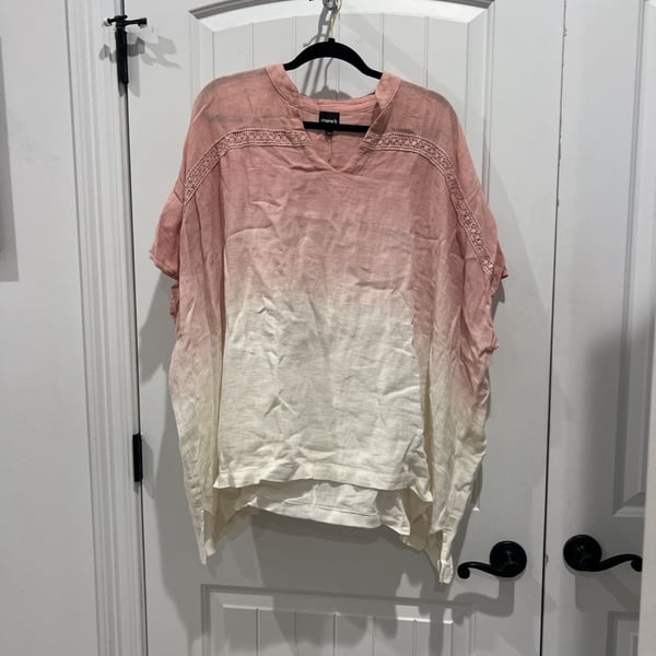 Mono B Ombre V-Neck Dolman Sleeve Poncho Cover-Up