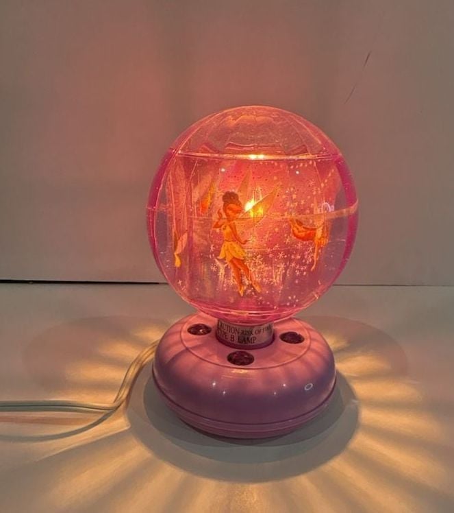 2005 Disney Tinker Bell Revolving Motion Disco Ball Night Light Lamp 1