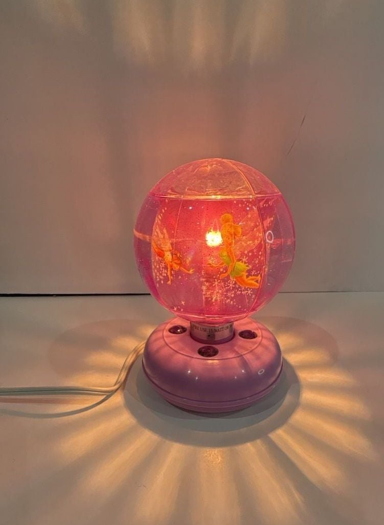 2005 Disney Tinker Bell Revolving Motion Disco Ball Night Light Lamp 2