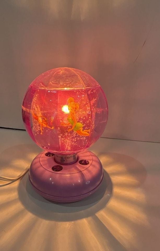 2005 Disney Tinker Bell Revolving Motion Disco Ball Night Light Lamp 4