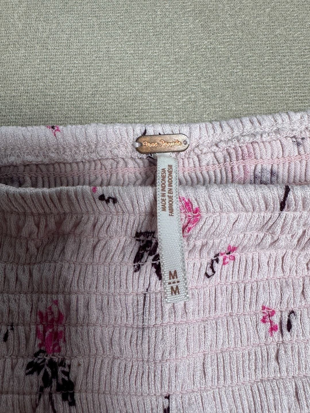 Free People Lana Off-Shoulder Smocked Tunic Top in Cloud Berry Combo 5