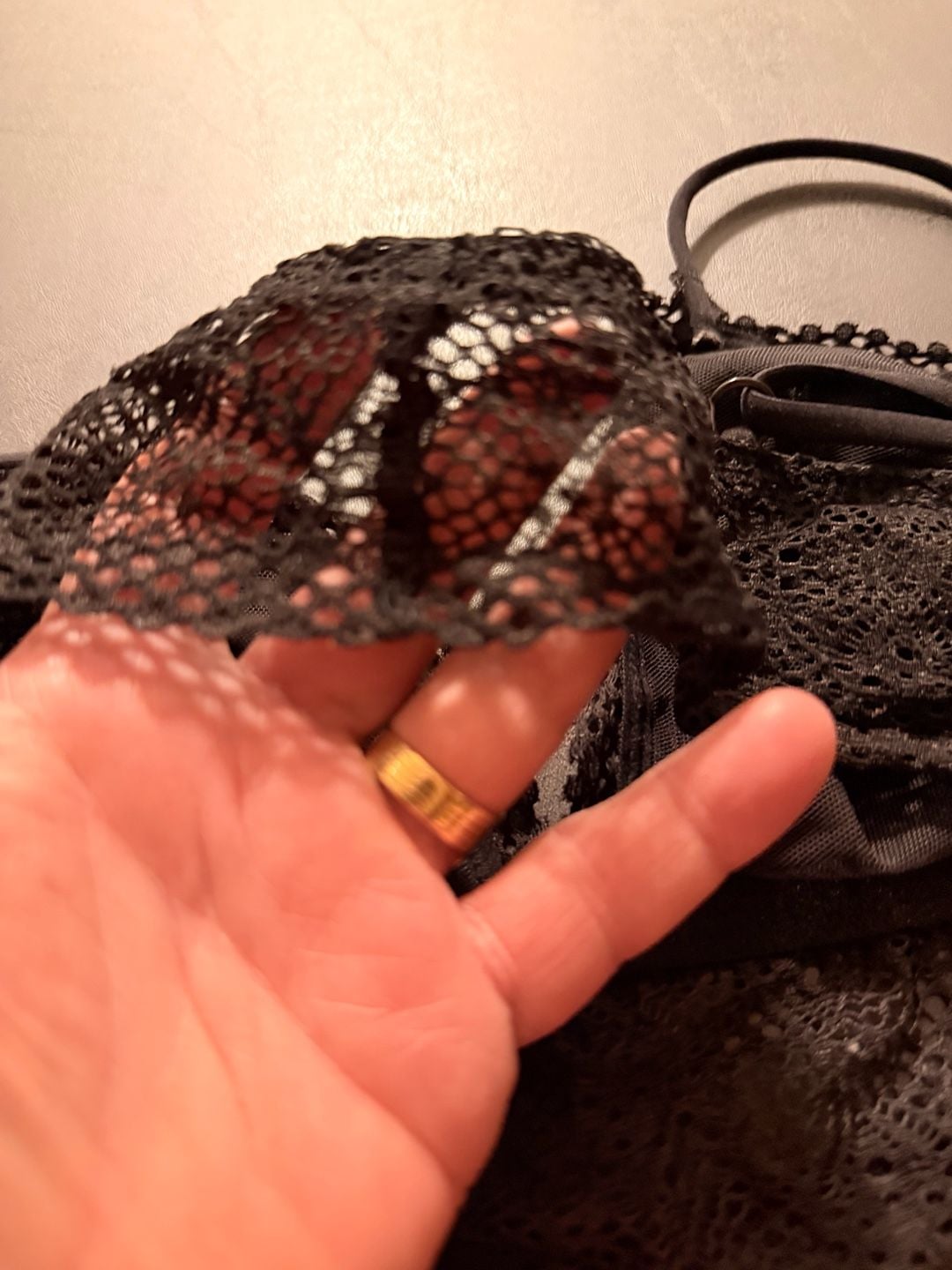 Victoria's Secret Black Lace Triangle Bralette 5